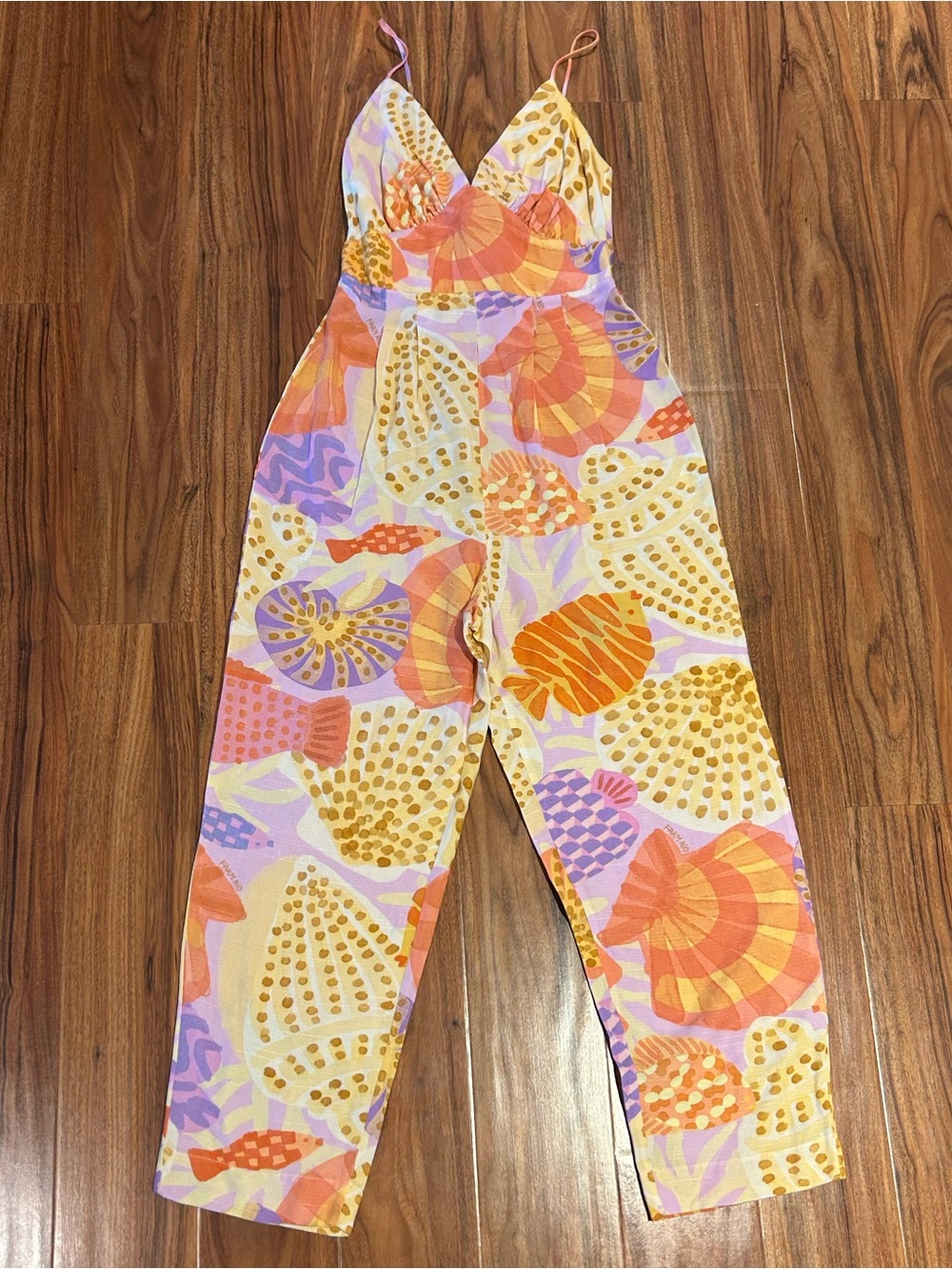 Farm rio jumpsuit Praia de Concha Shell Beach print jumpsuit, small